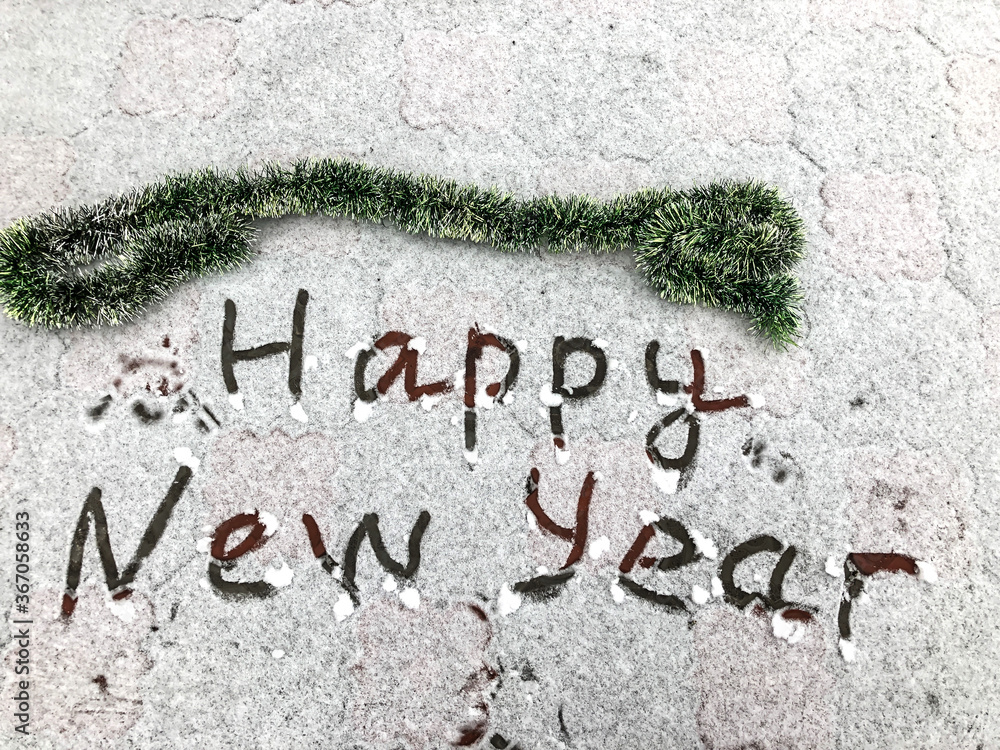 the inscription on the snow - Happy New Year