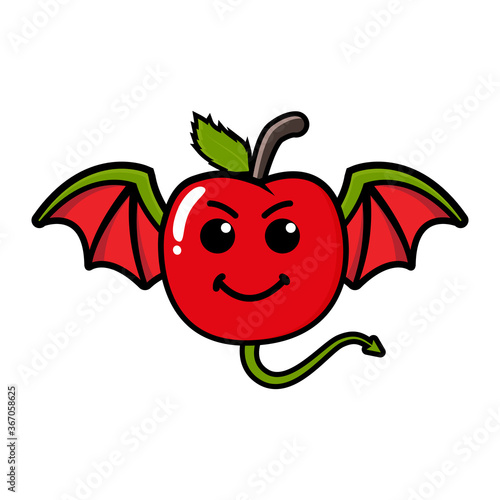 cute aple cartoon mascot character