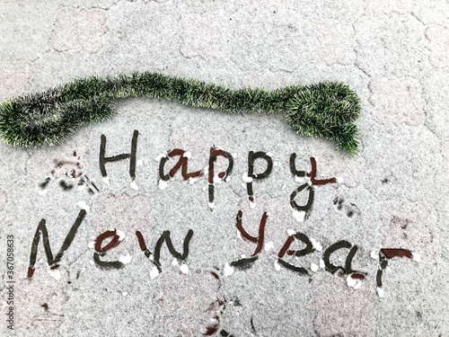 the inscription on the snow - Happy New Year