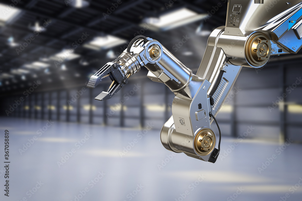 Robotic arm in factory