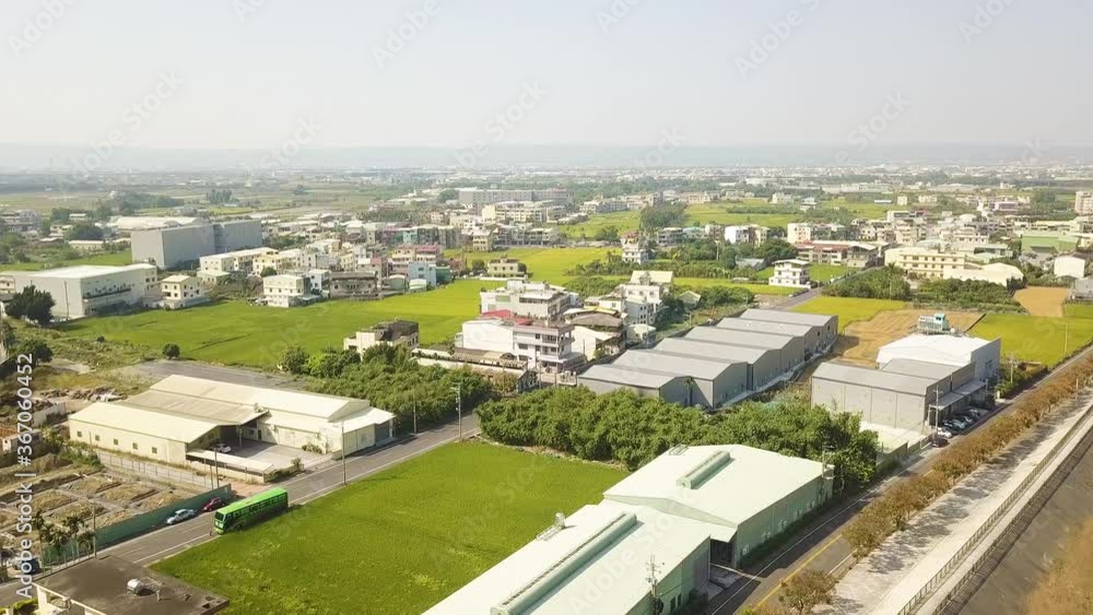 Aerial shot of small scale farm Taichung Taiwan Aerial shot of small scale farm Taichung Taiwan