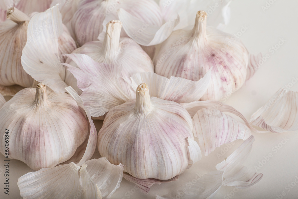 Close-up of garlic and garlic Close-up of garlic and garlic