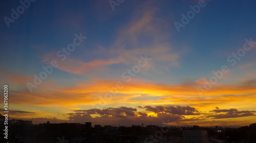 When the sun set, beautiful gradation appeared in the sky