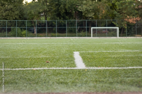 penalty area view on the football field