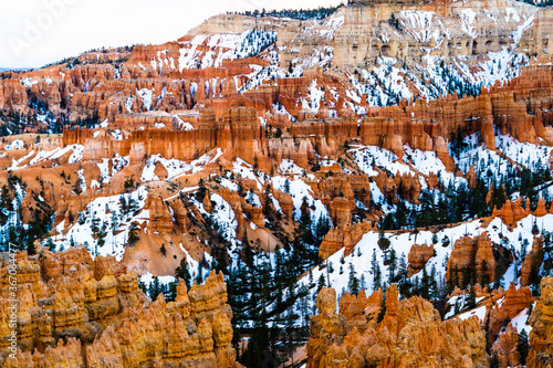 Orange, White and Green in Bryce Canyon, Utah