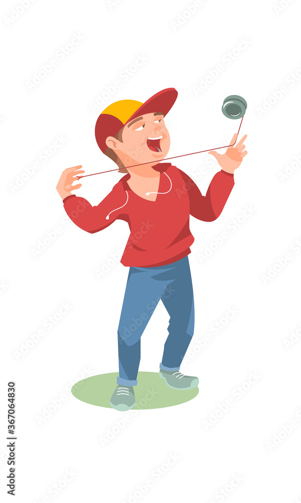 Guy plays yo yo cartoon vector illustration Guy plays yo yo cartoon vector illustration