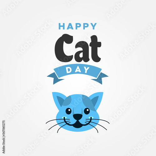 Happy Cat Day Vector Design Illustration For Celebrate Moment