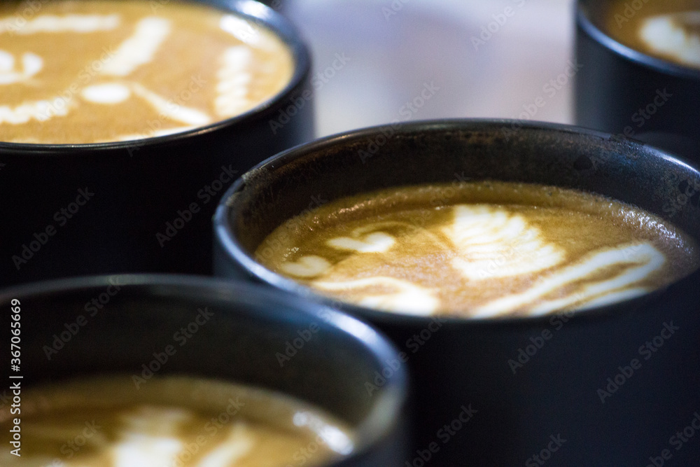Close up on americano latte Close up on americano latte