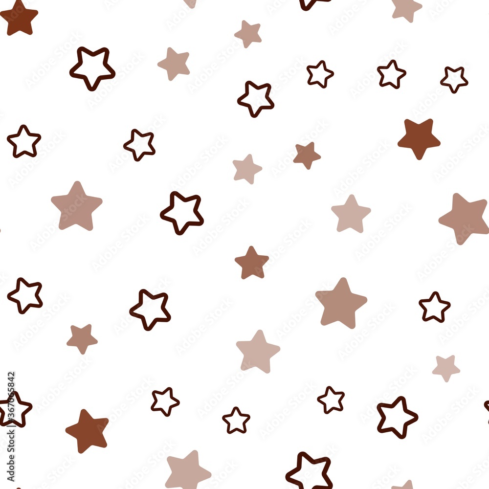 Dark Red vector seamless template with sky stars. Glitter abstract illustration with colored stars. Pattern for design of fabric, wallpapers.