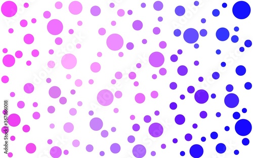Light Pink, Blue vector background with bubbles. Blurred bubbles on abstract background with colorful gradient. Pattern for futuristic ad, booklets.