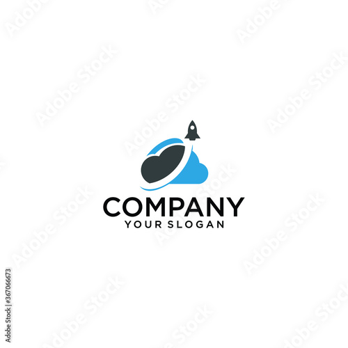 Vector Rocket Design Logo, elements, icons, symbols, abstract, set, shapes, innovative and creative inspiration for business company, template collection, and marketing promotions with Flat Style