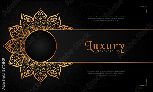 Luxury mandala background with floral ornament pattern. Hand drawn gold mandala design. Vector mandala template for decoration invitation, cards, wedding, logos, cover, brochure, flyer, banner.