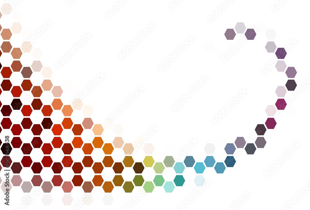 Light Pink, Blue vector backdrop with hexagons. Light Pink, Blue vector backdrop with hexagons.