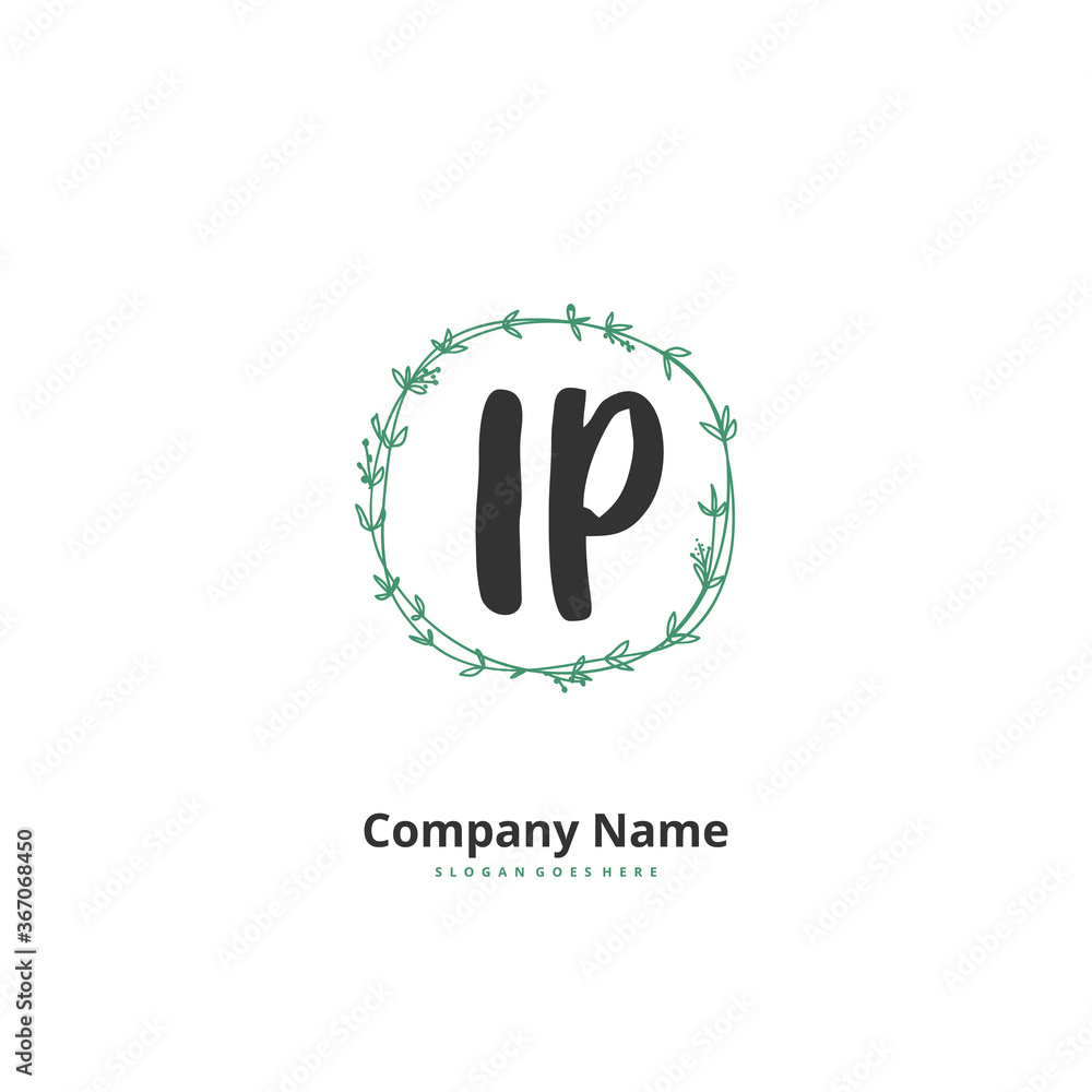 I P IP Initial handwriting and signature logo design with circle. Beautiful design handwritten logo for fashion, team, wedding, luxury logo. I P IP Initial handwriting and signature logo design with circle. Beautiful design handwritten logo for fashion, team, wedding, luxury logo.