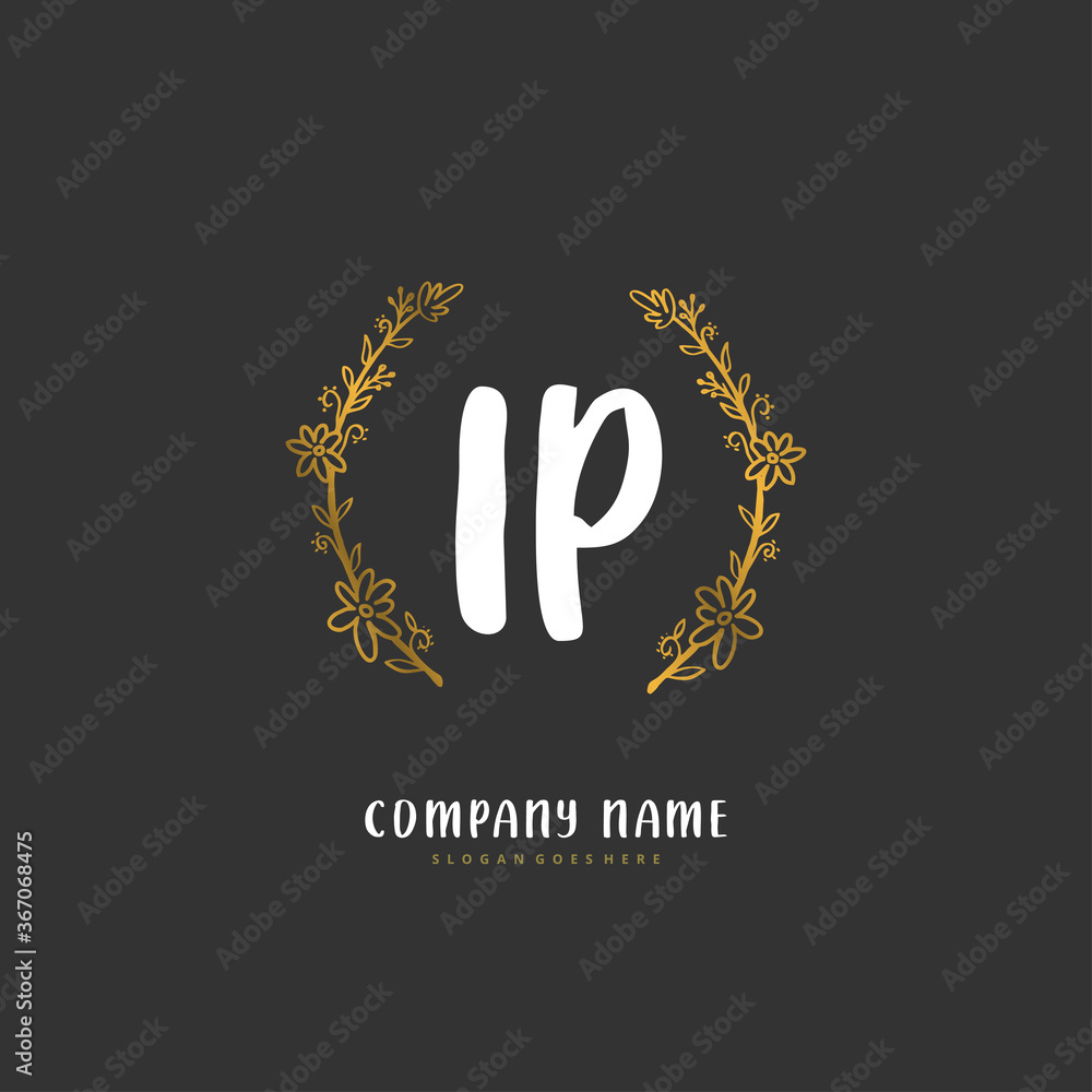 I P IP Initial handwriting and signature logo design with circle. Beautiful design handwritten logo for fashion, team, wedding, luxury logo. I P IP Initial handwriting and signature logo design with circle. Beautiful design handwritten logo for fashion, team, wedding, luxury logo.