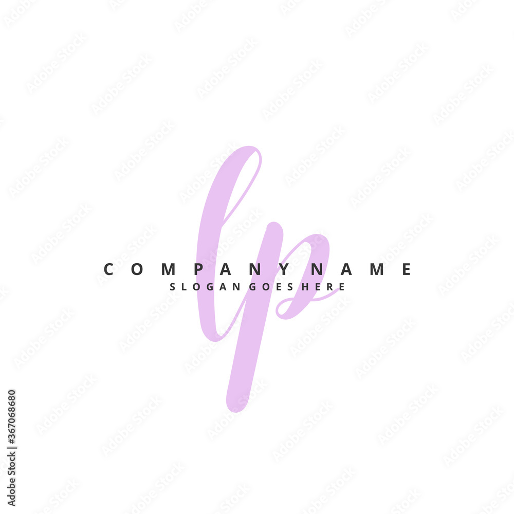 L P LP Initial handwriting and signature logo design with circle. Beautiful design handwritten logo for fashion, team, wedding, luxury logo.