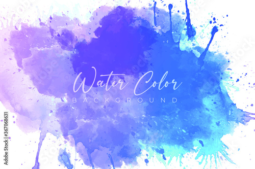 Abstract watercolor vector banner background, blue-purple color watercolor vector splash background eps file, cloudy effect watercolor banner, modern watercolor splash template, 