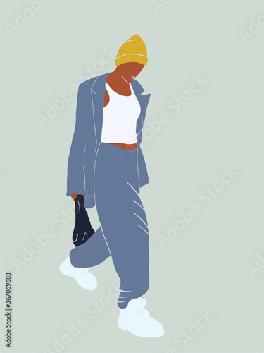 Fashion flat illustration. Minimalism and style
