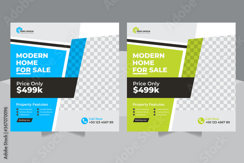 Real estate And Construction social media post, Real Estate Social Media Post Template, Social Media Banners Editable Post Template,