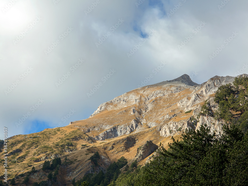 Fototapeta premium Beautiful authentic rocky landscape of the Pyrenees. Bansko, Bulgaria.