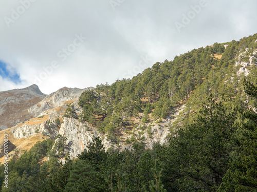 Beautiful authentic rocky landscape of the Pyrenees. Bansko, Bulgaria.