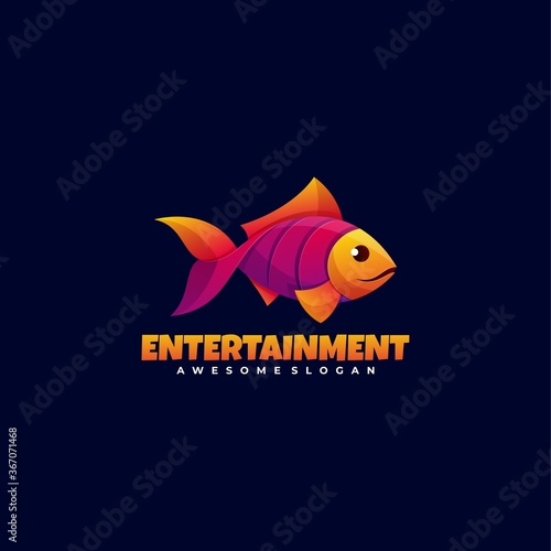 Vector Logo Illustration Entertainment Gradient Colorful Style. © Artnivora