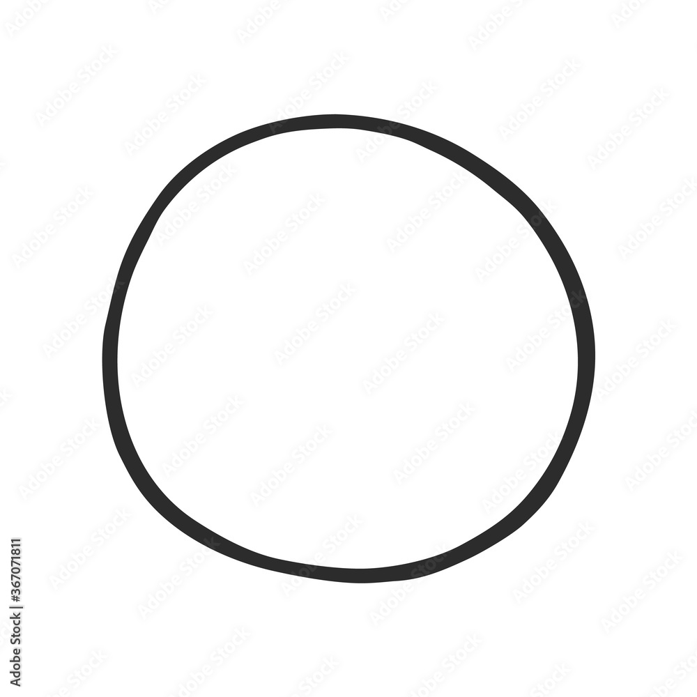 Hand Drawn Circle Shape - Black Line Element Hand Drawn Circle Shape - Black Line Element