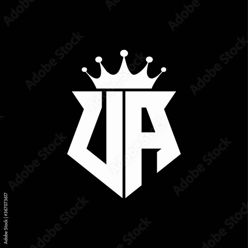 ua logo monogram shield shape with crown design template