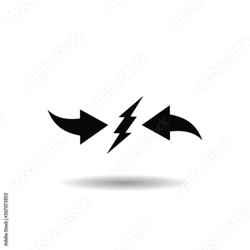 Conflict icon with shadow