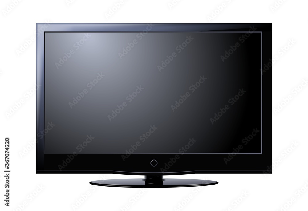 Black LED television screen blank on background. Vector Black LED television screen blank on background. Vector
