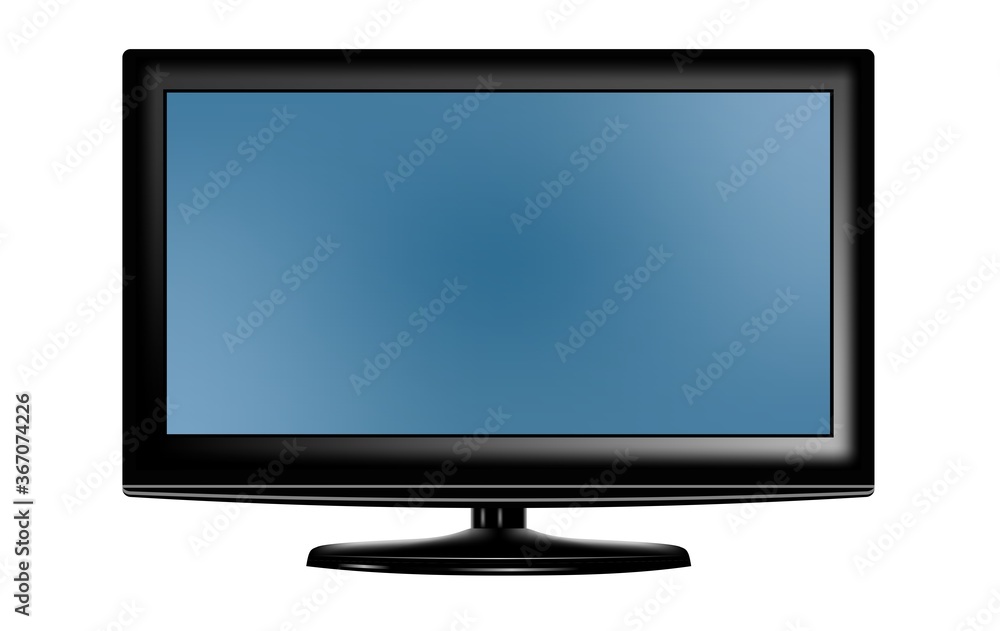 Black LED television screen blank on background. Vector Black LED television screen blank on background. Vector