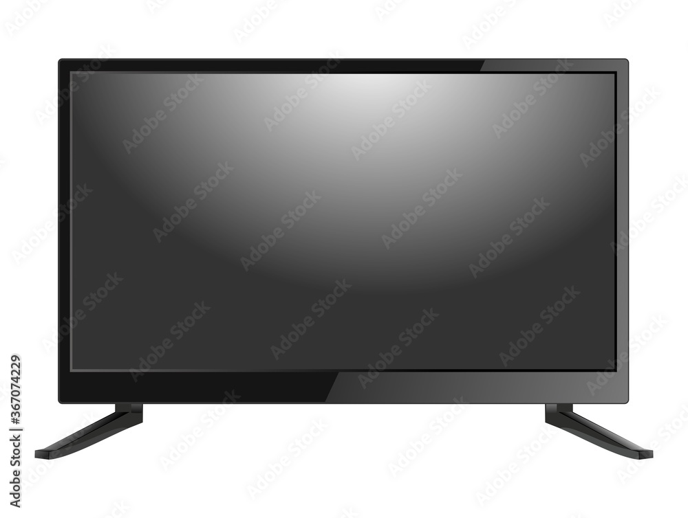 Black LED television screen blank on background. Vector Black LED television screen blank on background. Vector
