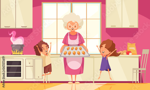 Grandma Cooking Background