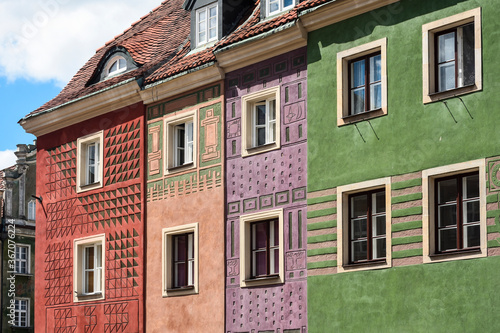 Kolorowe domy na poznańskim rynku