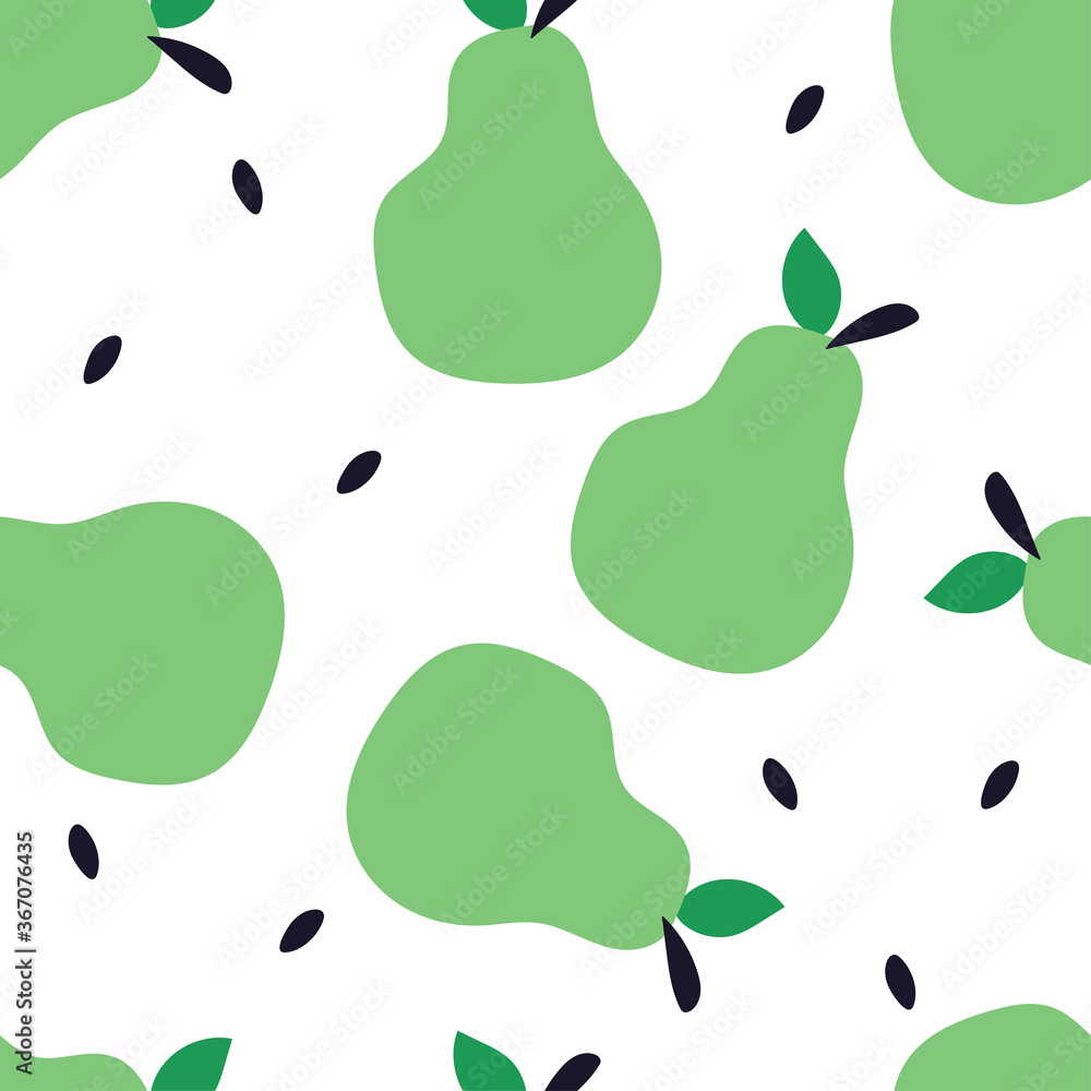 Seamless pattern hand drawn fruits, on a neutral background. colorful vector for kids, fabric print, gift wrapping paper, baby design, textile.