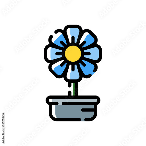 flower icon in filled line style. vector illustration for graphic designer, website, UI isolated on white background. EPS 10