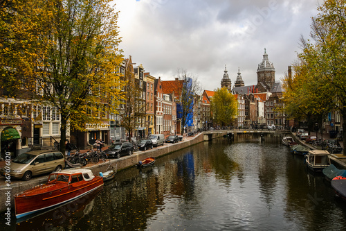 One of the canals in Amsterdam, Netherlands