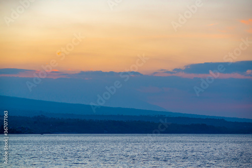 sunrise in the coast with the sea