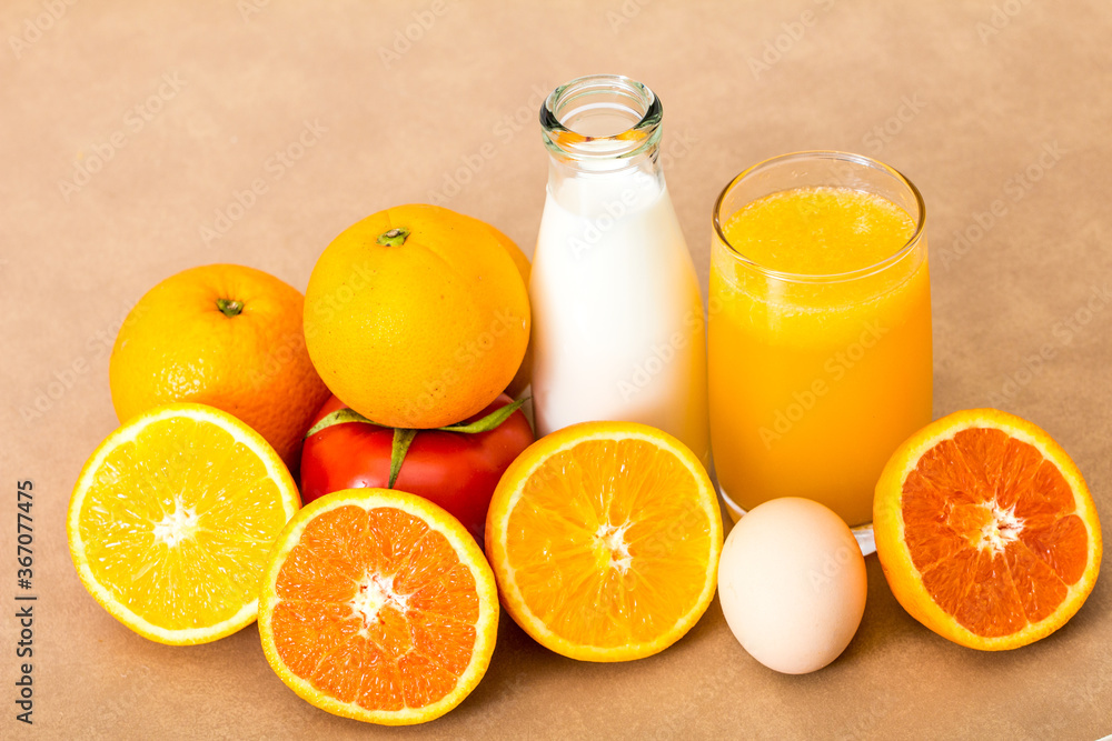 Fresh fruit milk orange juice drink Fresh fruit milk orange juice drink