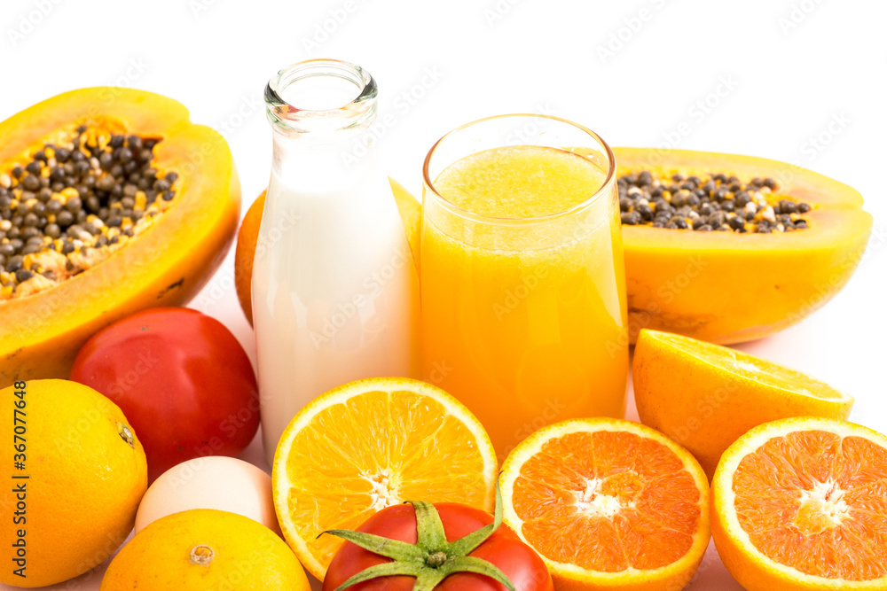 Fresh fruit milk orange juice drink Fresh fruit milk orange juice drink