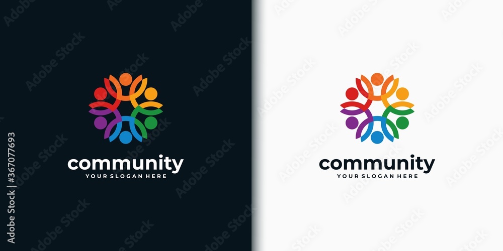 creative Colorful social group logo