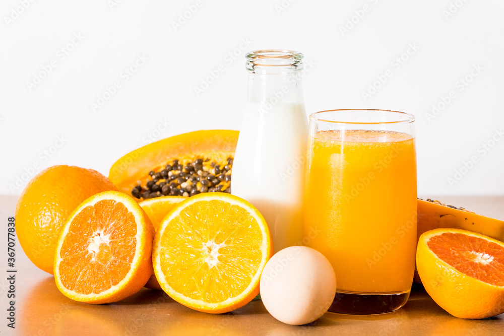 Fresh fruit milk orange juice drink Fresh fruit milk orange juice drink