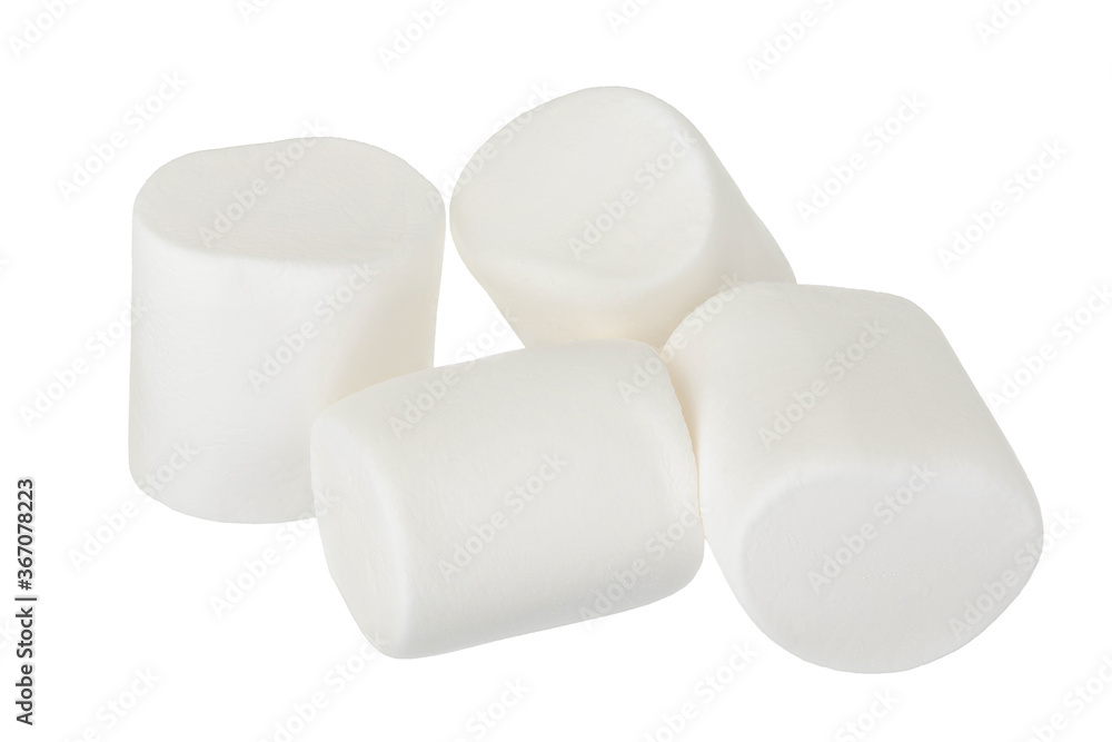 Marshmallow isolated on white background with clipping path and full depth of field Marshmallow isolated on white background with clipping path and full depth of field
