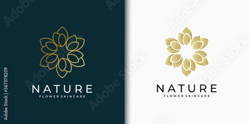 beauty women logo design inspiration for skin care, salons and spas, with leaf combination
