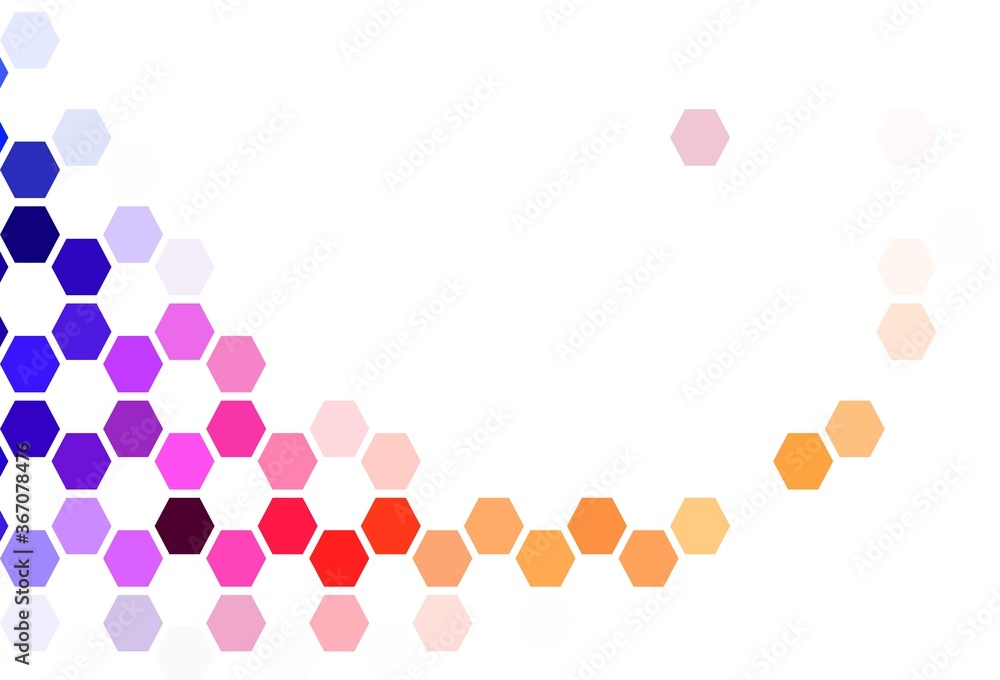 Light Gray vector pattern with colorful hexagons.