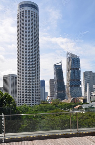 Cityscape showing high rise buildings in Singapore