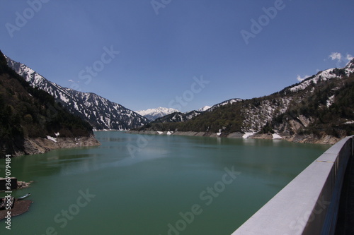 Kurobe Dam and Lake in Japan North Alps