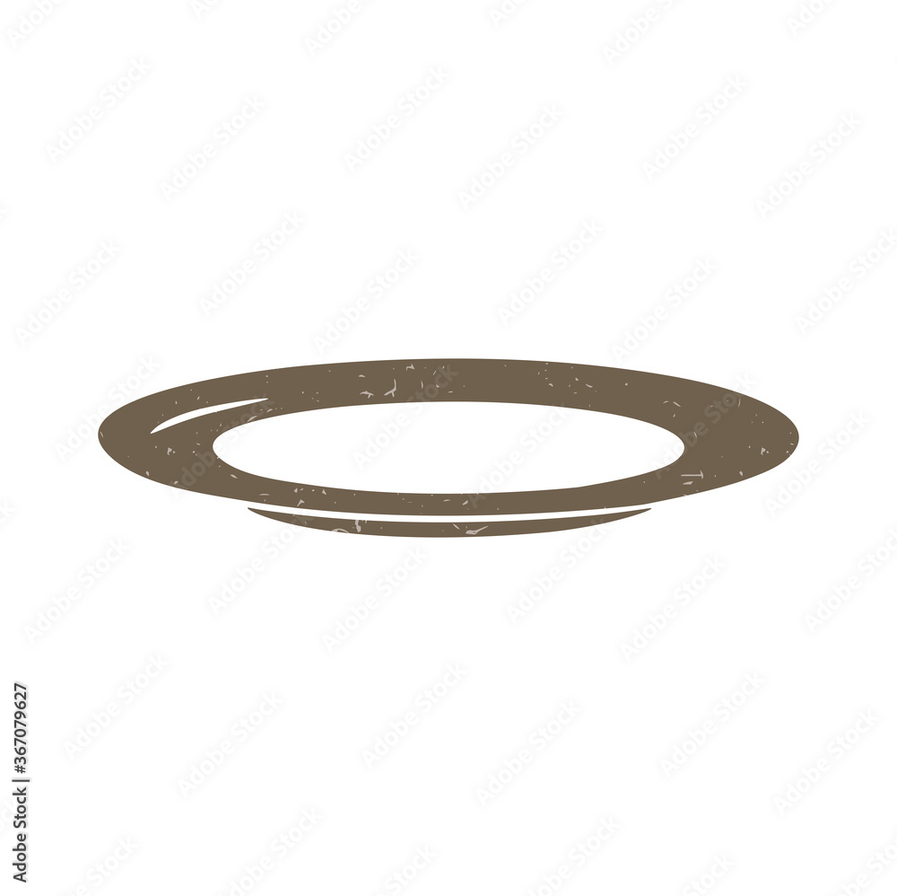 Cute brown flat plate on a transparent background. Vector hand drawn illustration Cute brown flat plate on a transparent background. Vector hand drawn illustration