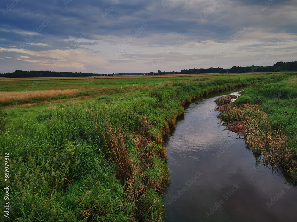 Storm clouds over the river.