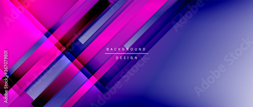 Dynamic lines on fluid color gradient. Trendy geometric abstract background for your text, logo or graphics